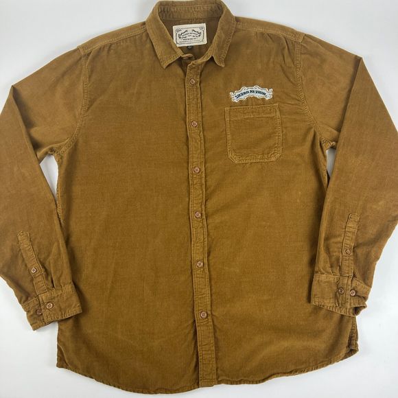 Sierra Nevada Brewing Company Long Sleeve Corduroy Button Up Men’s‎ Sz L Brown - Picture 5 of 11